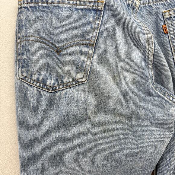 Vintage Levis Jeans Fits 30x27 Blue Denim Orange Tab 80s USA made Faded Light - Picture 12 of 15